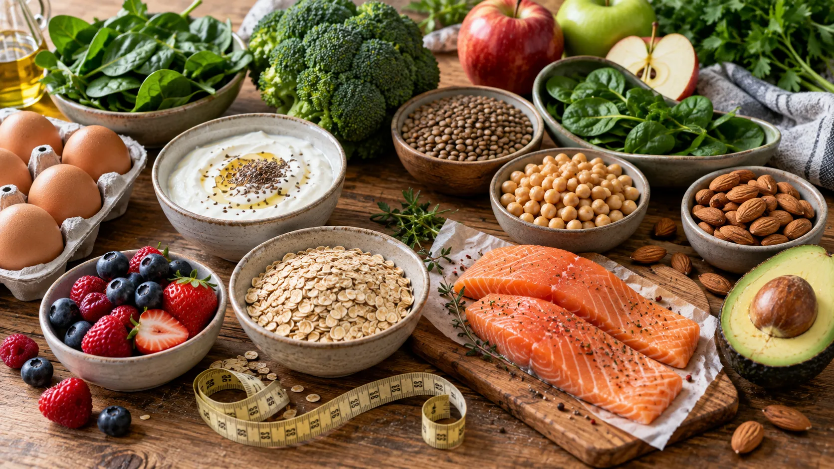 Arıqlamaq üçün faydalı qidalar, tərəvəz, meyvə, yulaf, yumurta və protein mənbələri